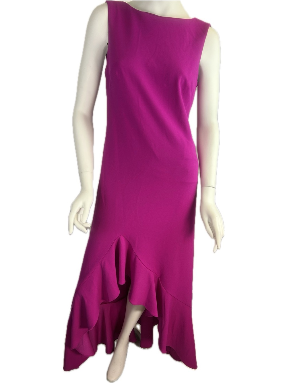 Vince Camuto Womens Ruffled Full Length Evening Dress Pink Size 10 Sleeveless